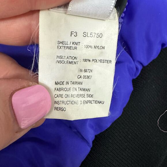 Vintage Columbia Reversible Puffer Winter Ski Jacket Purple Black Retro Women M - Picture 8 of 9